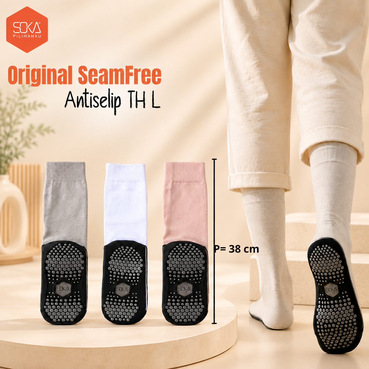 Kaos Kaki Soka Ori Seamfree Antislip TH L