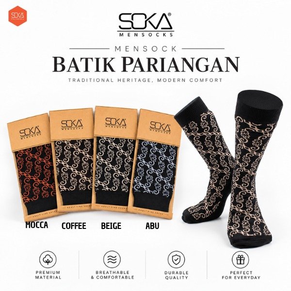Kaos Kaki Soka Mensock Batik Pariangan